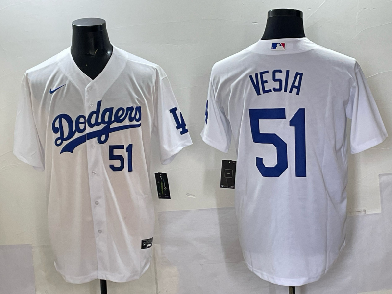 Men Los Angeles Dodgers #51 Vesia white Nike 2025 MLB jersey 004